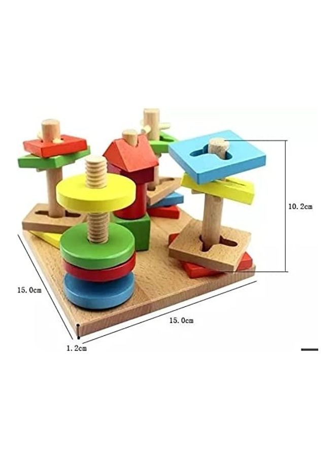 Baby love Wooden Educational Building Blocks Five-Layer Set 15x15cm - Image 4