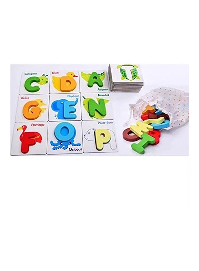 Baby love Wooden Cards English Alphabet Letter Puzzles 19x7.5x22cm - Image 2