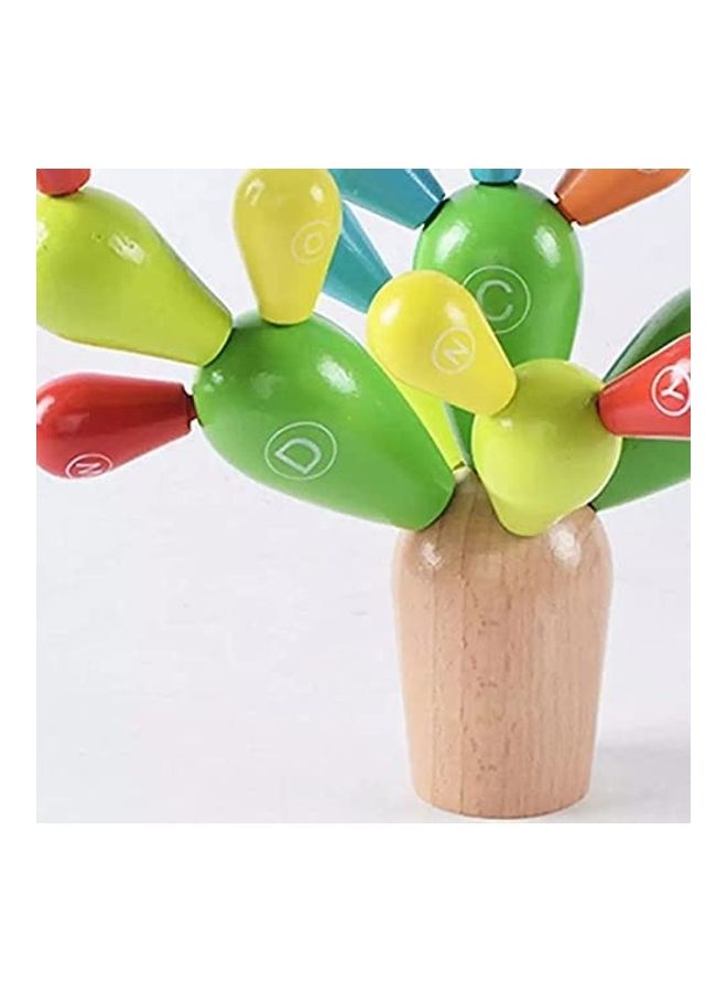 Baby love - Wooden Early Educational Learning Cactus Shape Building Blocks For Kids, 3+ Years 20x5.3x18cm - Image 1