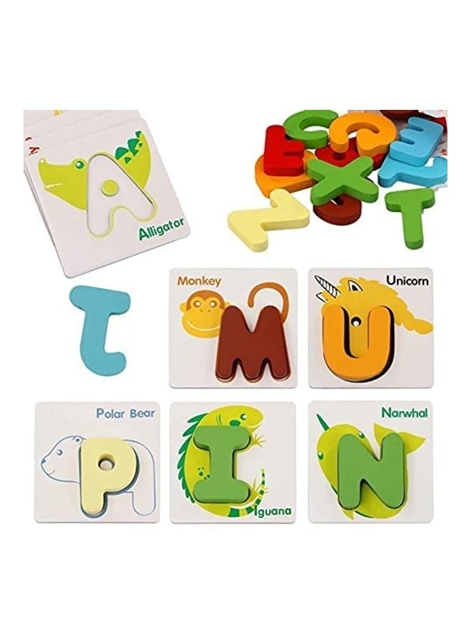 Baby love Wooden Cards English Alphabet Letter Puzzles 19x7.5x22cm - Image 3
