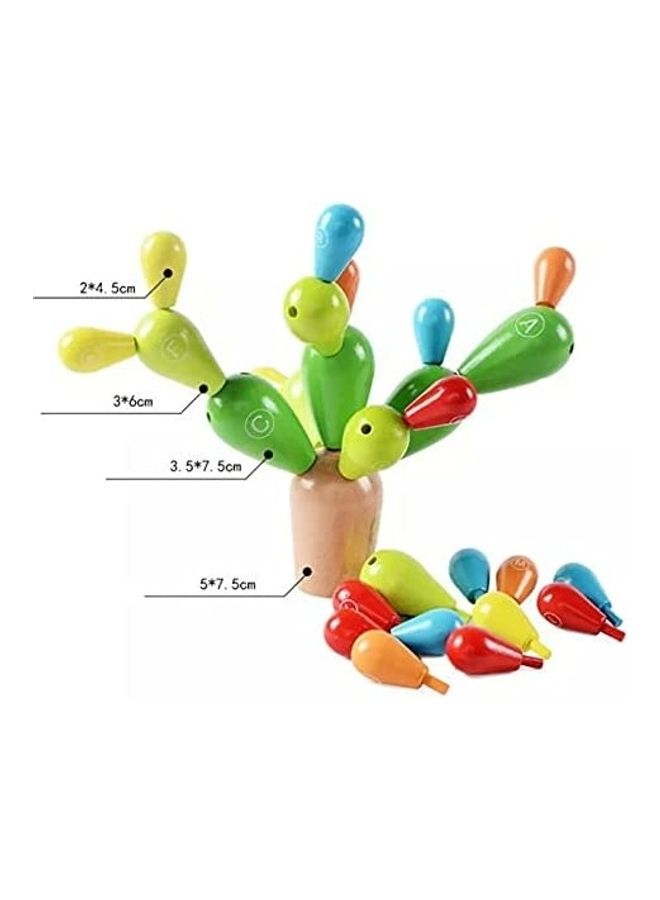 Baby love - Wooden Early Educational Learning Cactus Shape Building Blocks For Kids, 3+ Years 20x5.3x18cm - Image 1