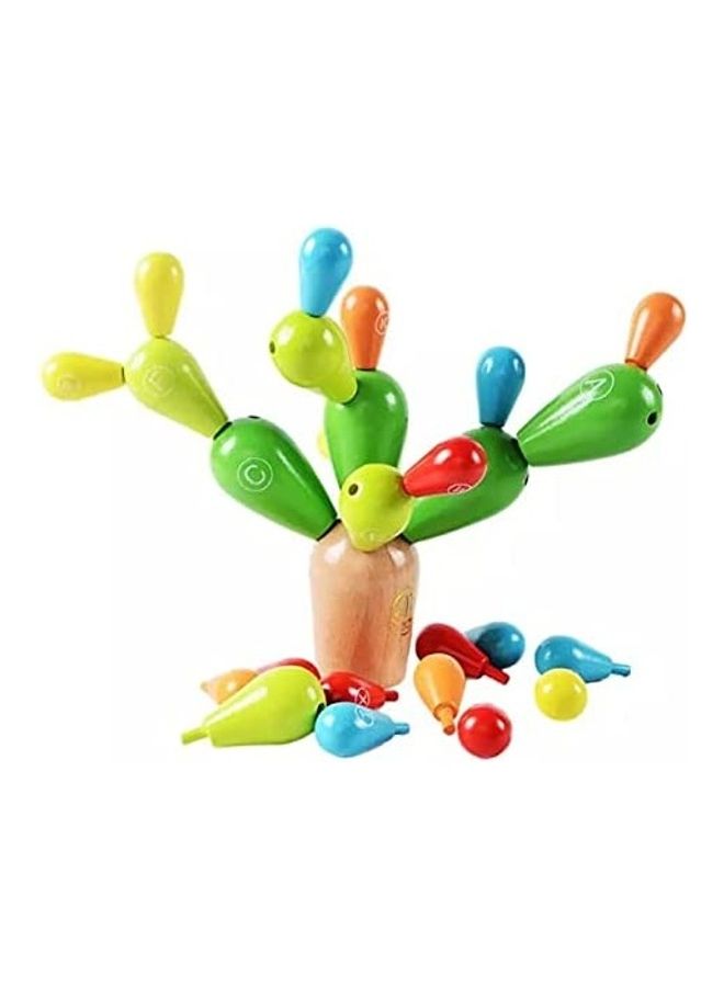 Baby love - Wooden Early Educational Learning Cactus Shape Building Blocks For Kids, 3+ Years 20x5.3x18cm - Image 1