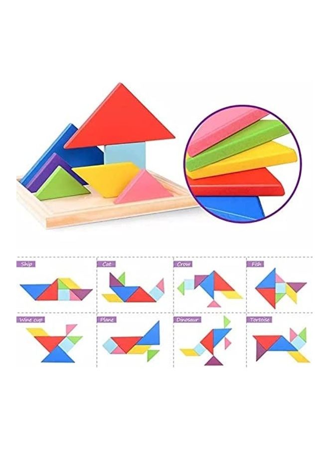 Baby love - Wooden Block Bus Shape Sorter With Tangram 22.5x11.5x14.8cm - Image 1