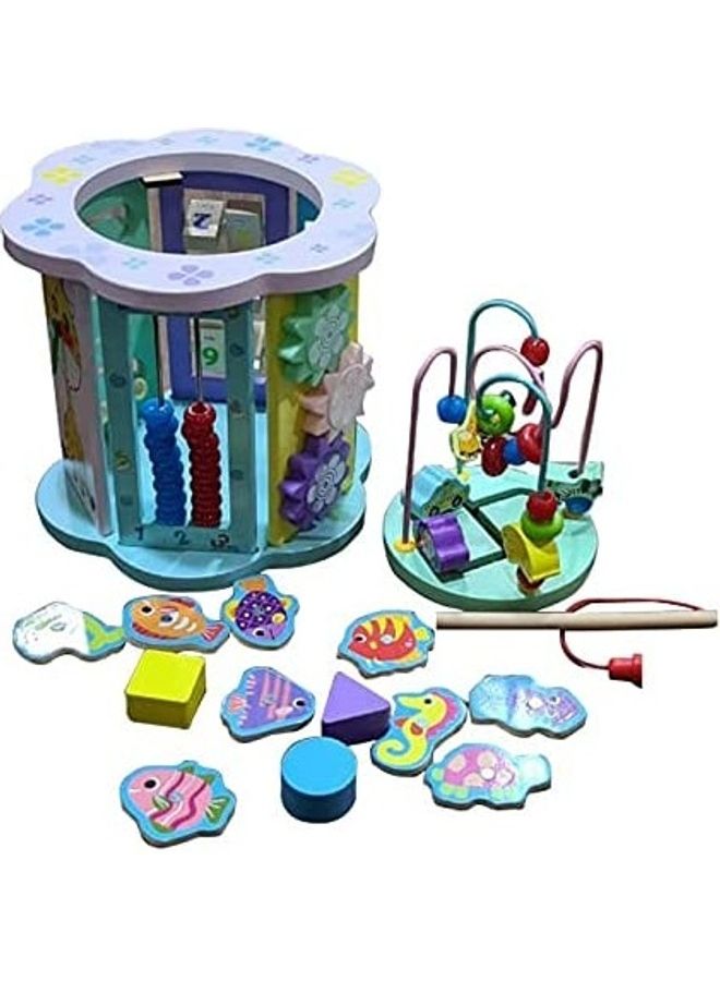 Baby love Wooden Activity Cube House Gear Four-Sided 21.5x20x19.8cm - Image 3