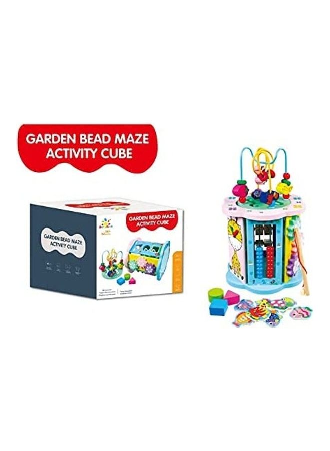 Baby love Wooden Activity Cube House Gear Four-Sided 21.5x20x19.8cm - Image 2