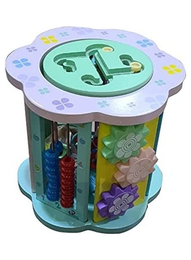 Baby love Wooden Activity Cube House Gear Four-Sided 21.5x20x19.8cm - Image 5