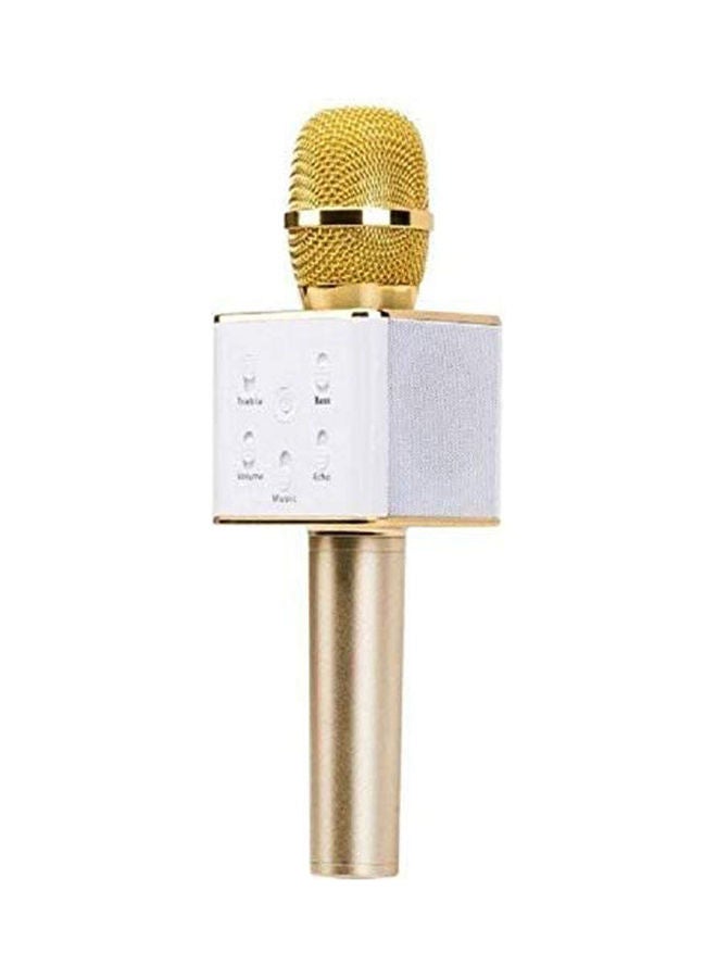 Wireless Q7 Karaoke Microphone, Portable Handheld Bluetooth Condenser Microphone And Speaker F SPO-K0-109152 Gold  - Image 1