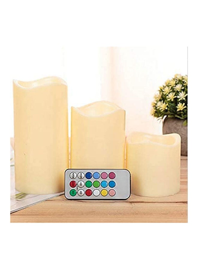 لوما 12 Color Changing Candles Real Wax Flameless With Remote Control Timer Multicolour - Image 1