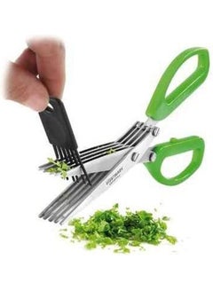 Home Stainless Steel 5 Blade Kitchen Scissors Green 