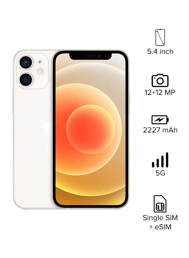 أبل - آيفون 12 ميني مع فيس تايم سعة 128 جيجابايت يدعم 5G أبيض - نسخة الشرق الأوسط - Image 1