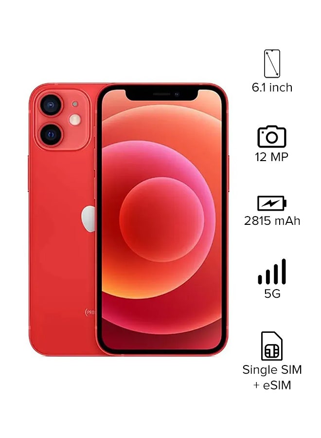 أبل - آيفون 12 مع تطبيق فيس تايم بسعة 256 جيجابايت (برودكت) يدعم تقنية 5G أحمر - مواصفات عالمية - Image 1
