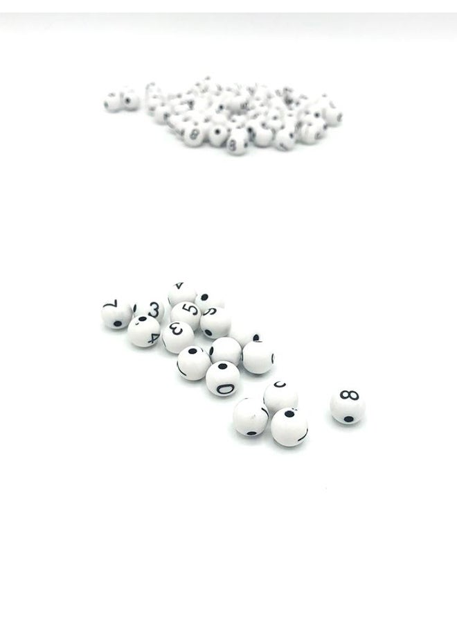 1750-Piece DIY Crafting Numberic Round Ball Beads 0.8cm  - Image 2