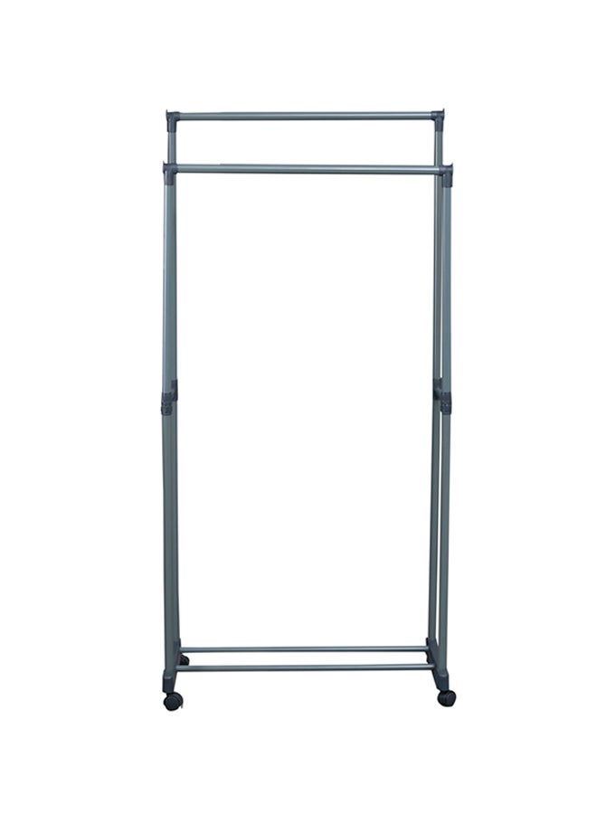 دبيلو تي- إيزي كير منظم خزانة الملابس بقضيبين معلقين من الستيل رمادي/أسود 74.5x39x157سم - Image 1