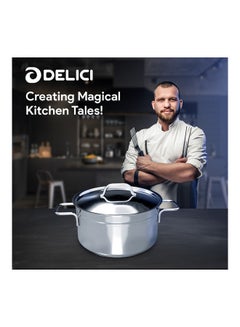 DELICI Stainless Steel Sauce Pan 24cm (DSPD 24W), 304 Grade, Non-Stick Interior, Oven Safe, Dishwasher Safe, Premium Lid, Ergonomic Handle Stainless Steel 24cmcm  - Image 3