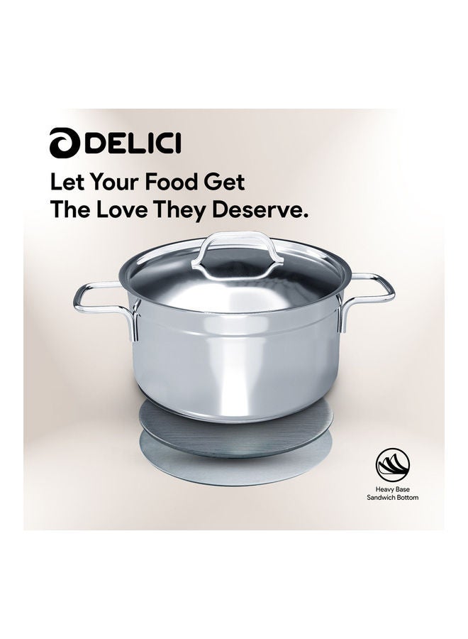 DELICI Stainless Steel Sauce Pan 24cm (DSPD 24W), 304 Grade, Non-Stick Interior, Oven Safe, Dishwasher Safe, Premium Lid, Ergonomic Handle Stainless Steel 24cmcm  - Image 4