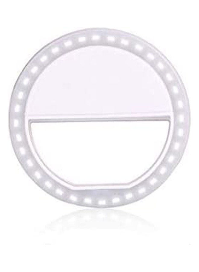 Selfie Ring Light Rechargeable Portable Clip-On Selfie Fill Light With 36 Led For Iphone/Android Smart Phone Photography Camera Video White  - Image 1