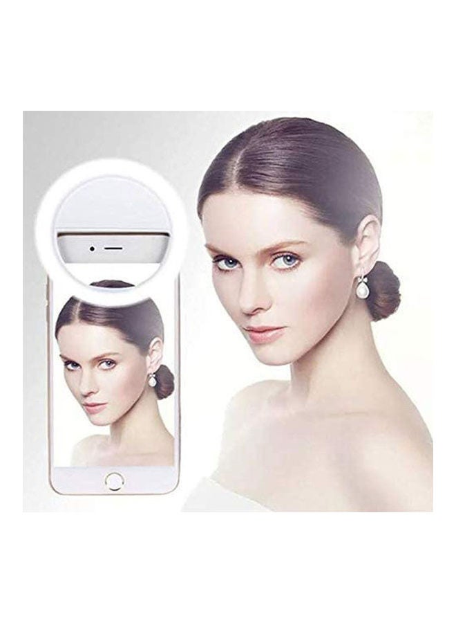 Selfie Ring Light Rechargeable Portable Clip-On Selfie Fill Light With 36 Led For Iphone/Android Smart Phone Photography Camera Video White  - Image 3