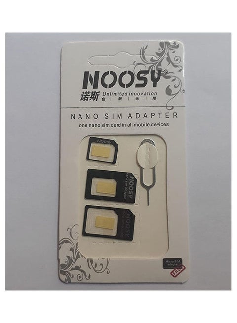 Nano Sim To Micro Sim O Standard Sim Adapter 4 In 1 Chip Black