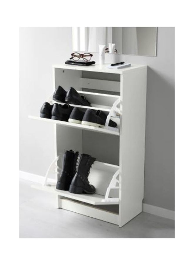 Generic Shoe Cabinet With 2 Compartments White 49x28x93cm  - Image 2