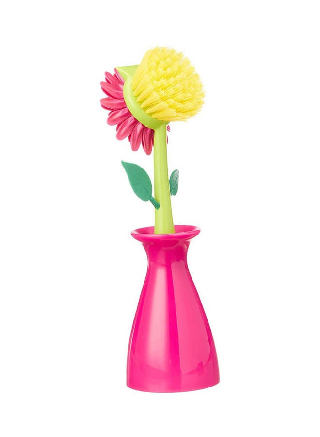 فرشاة غسيل الأطباق على شكل زهرة دوار الشمس مصنوعة من البلاستيك متعدد الألوان