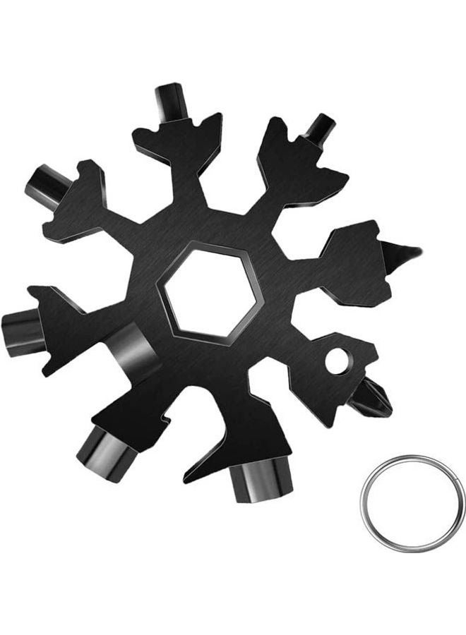 Generic 18 In 1 Snowflake Multi-Tool Small And Portable Handy Tool Stainless Steel Snowflake Black  - Image 1