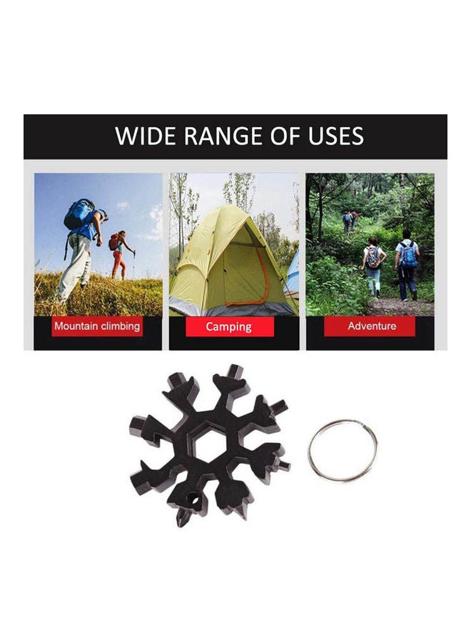 Generic 18 In 1 Snowflake Multi-Tool Small And Portable Handy Tool Stainless Steel Snowflake Black  - Image 2