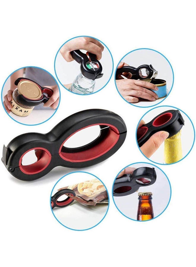 Generic - Six-In-One Multi-Function Can Opener-Bottle Opener Black - Image 1