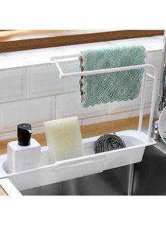 Generic Expandable Storage Drain Basket Rack Telescopic Sink Holder Organizer For Home Kitchen White 18.5inch  - Image 2