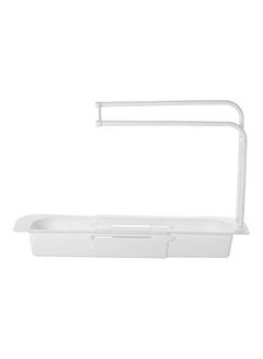 Generic Expandable Storage Drain Basket Rack Telescopic Sink Holder Organizer For Home Kitchen White 18.5inch  - Image 1