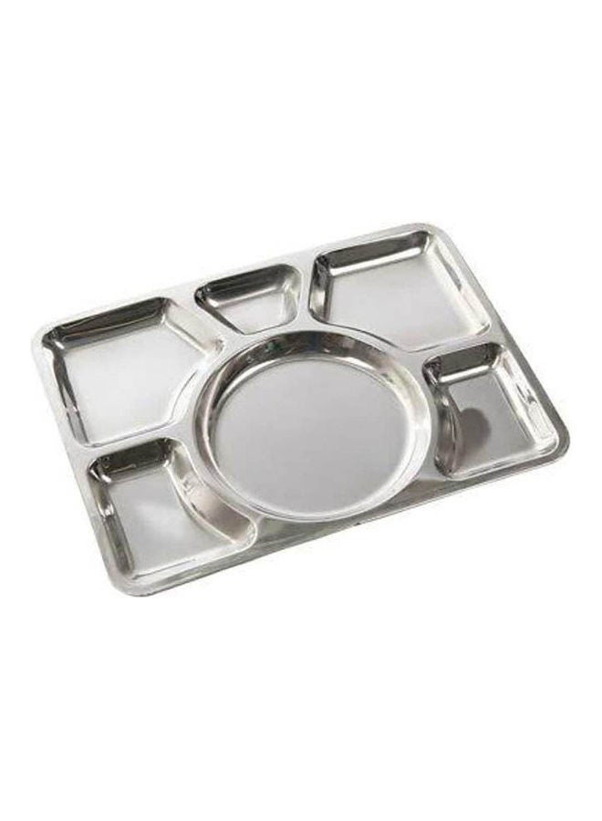 Generic Stainless Steel Tray Divided six Eyes Silver 
