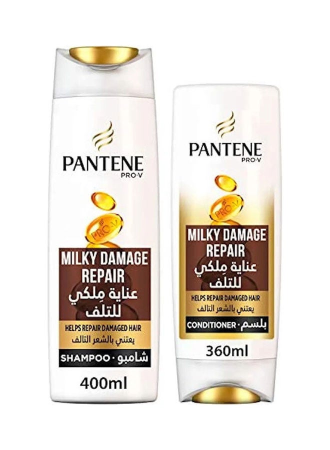 Pantene Pro-V Milky Damage Repair Shampoo 400 ml and Conditioner 360 ml Gold 400+360ml - Image 1