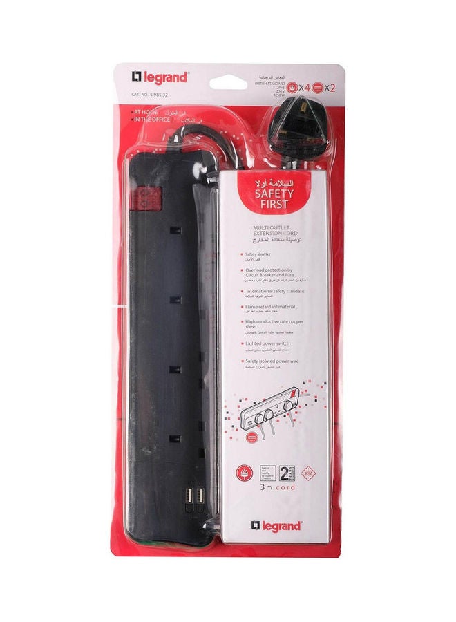 ليجراند سلك تمديد طاقة بأربعة مقابس مع منفذ USB مزدوج  - Image 3