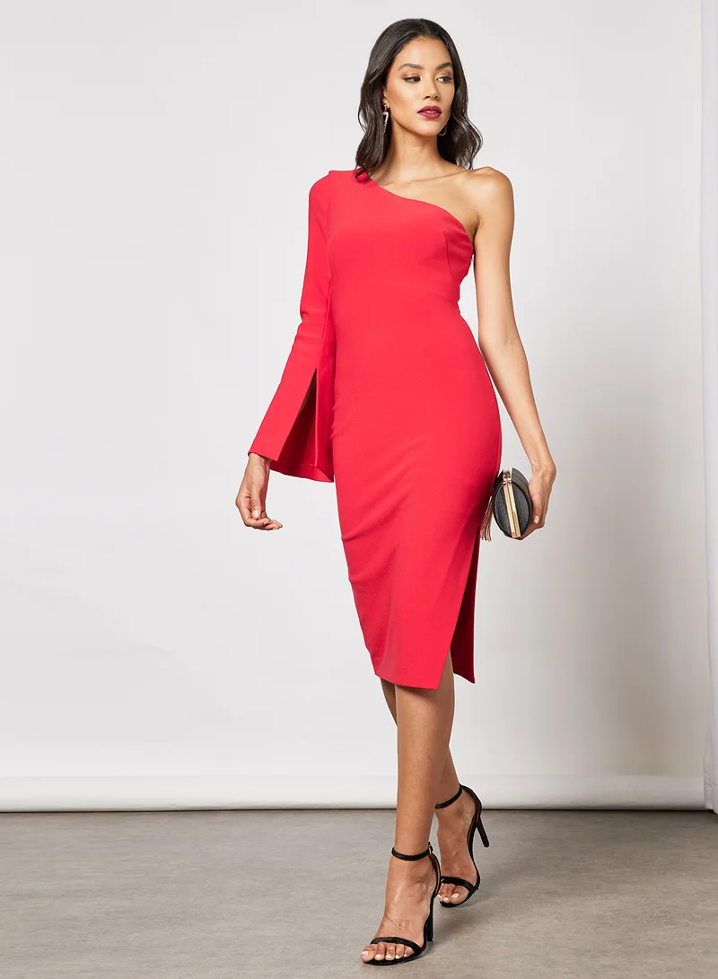 forever new Flared One Sleeve Bodycon Dress Red