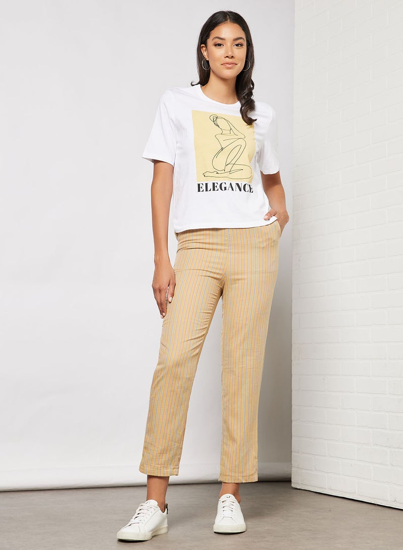 Aila - Waist Band With Drawstring Pants Yellow - Image 1