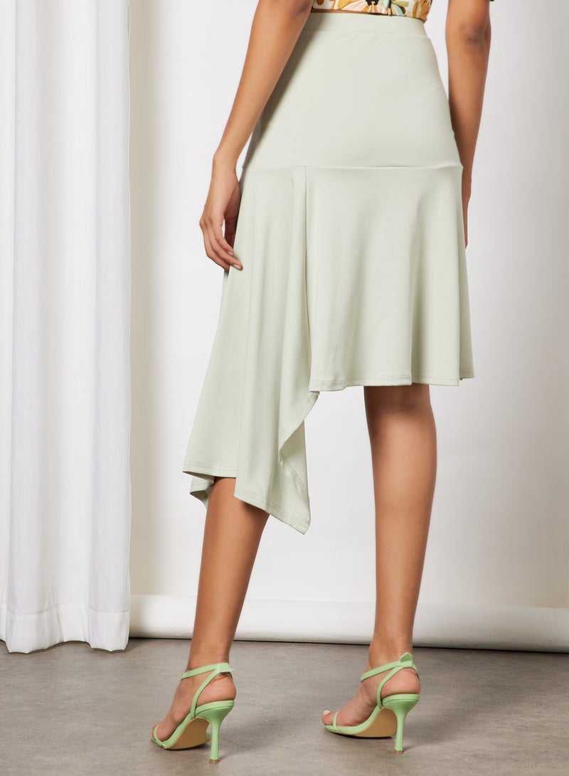 Aila Solid Irregular Skirt Mint  - Image 2