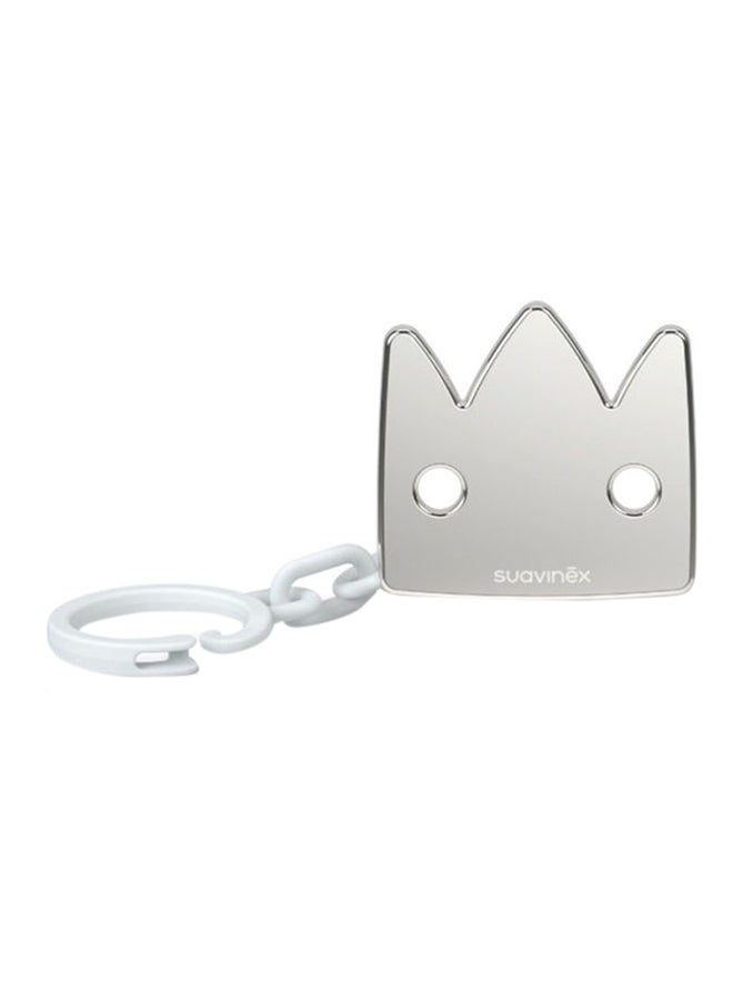 SUAVINEX Pacifier Clip Jewelery Crown Joy Silver - Image 1
