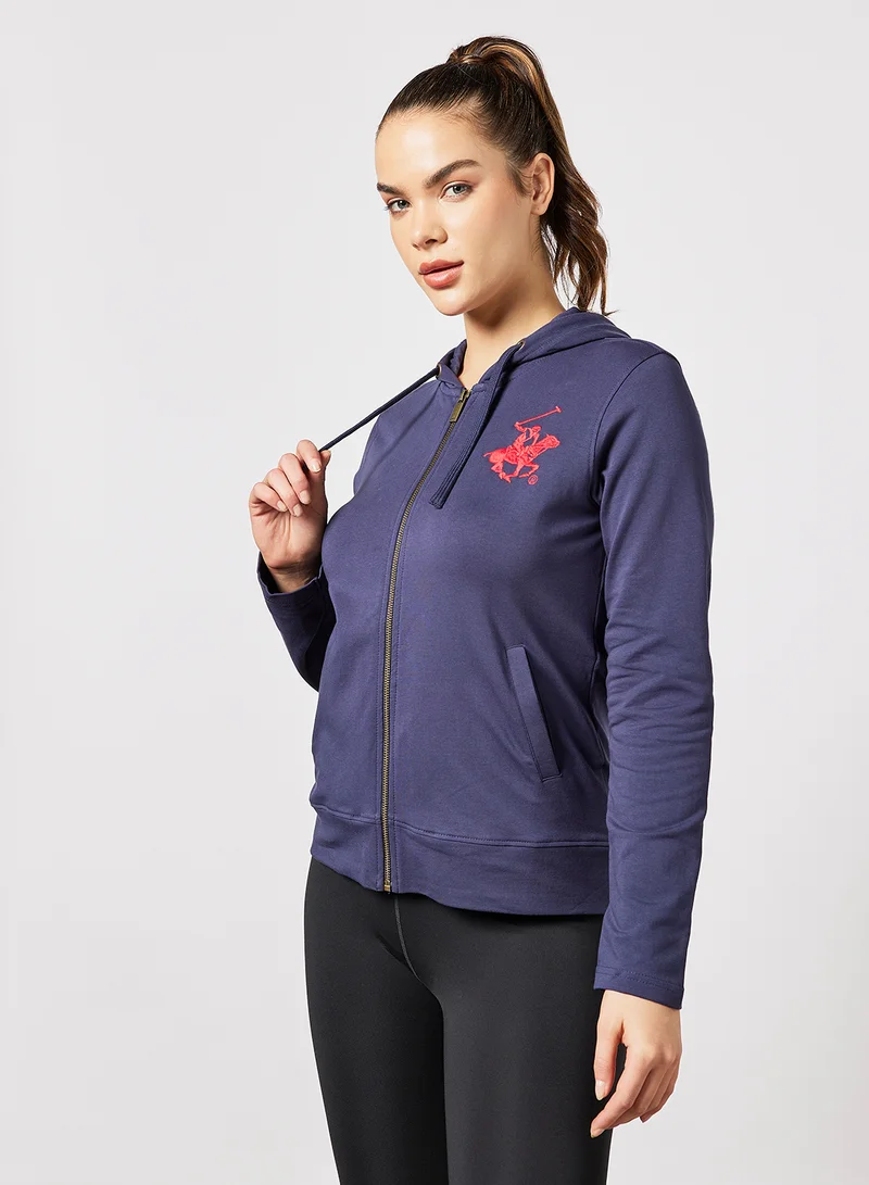 BEVERLY HILLS POLO CLUB Zip Through Hoodie Bp T.Navy