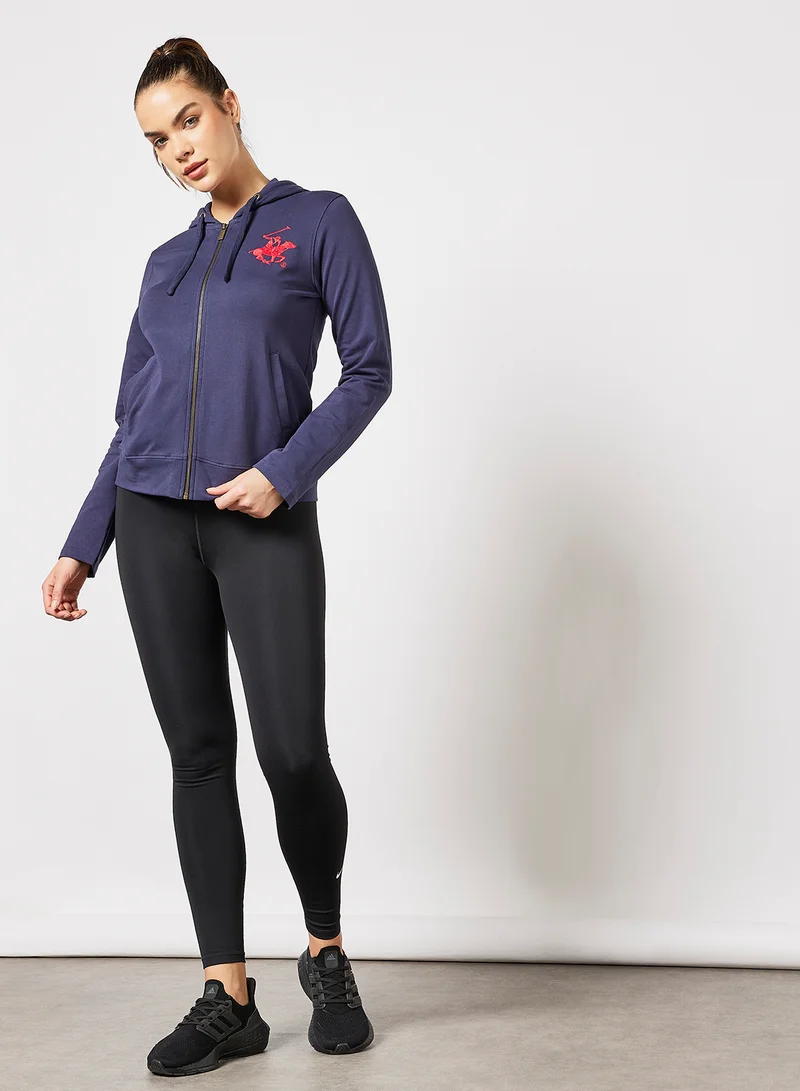 BEVERLY HILLS POLO CLUB Zip Through Hoodie Bp T.Navy