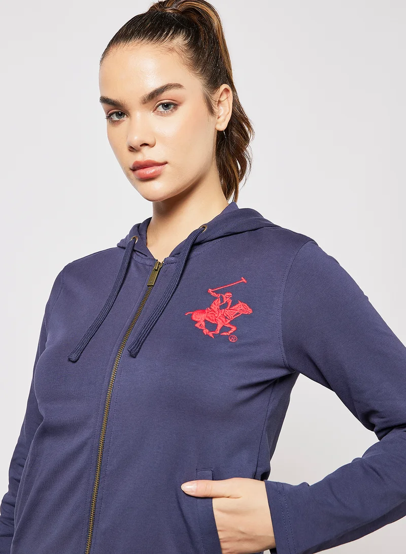BEVERLY HILLS POLO CLUB Zip Through Hoodie Bp T.Navy