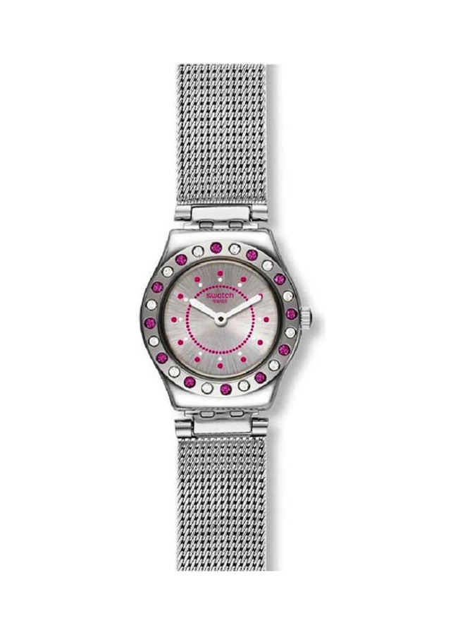 سواتش ساعة يد بعقارب وسوار من الإستانلس ستيل طراز YSS319M للنساء - Image 1