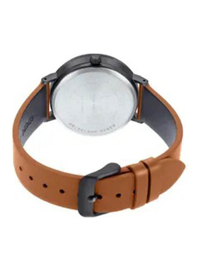 كاسيو Men's Leather Analog Watch MTP-E175BL-2EVDF - Image 2