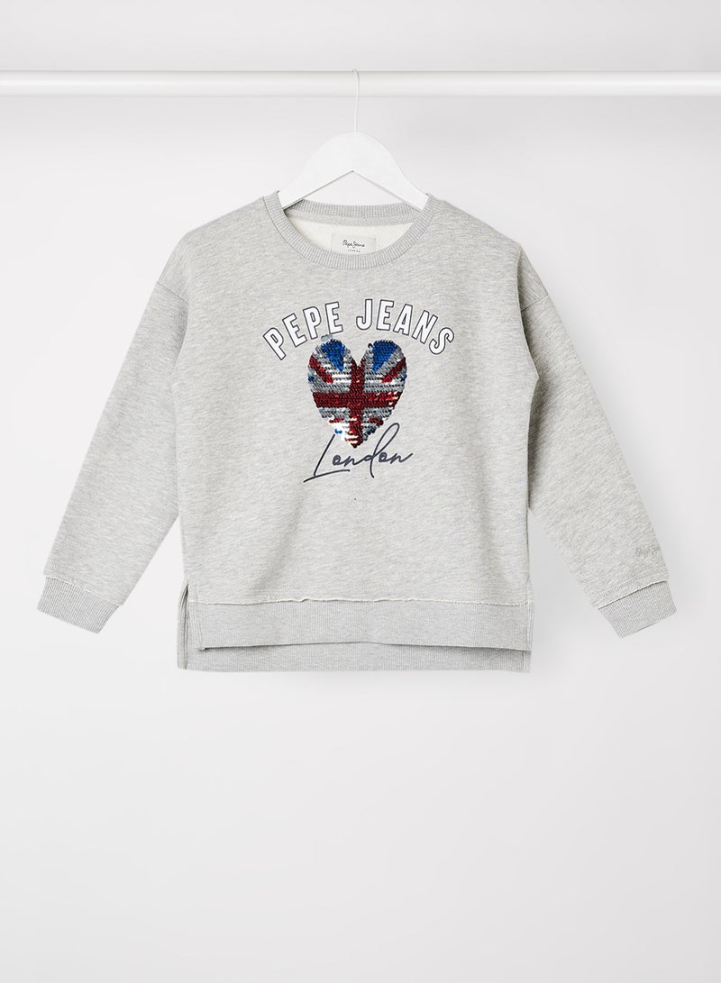 Pepe Jeans LONDON - Kids Danielle Sweatshirt Grey - Image 1