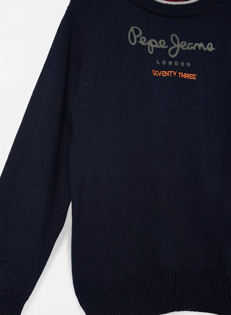 Pepe Jeans LONDON Kids Michael Logo Sweater Blue