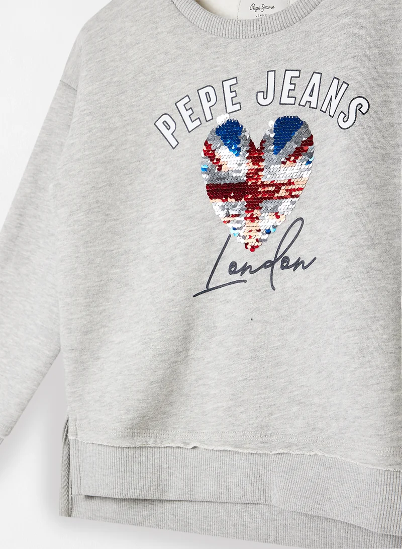 Pepe Jeans LONDON Kids Danielle Sweatshirt Grey