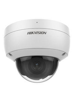 HIKVISION 8 MP AcuSense Built-in Mic Vandal Fixed Dome Network Camera, 2.8mm Fixed Lens, H.265+ Compression, Up to 30m IR Range, 120 dB True WDR, Support MicroSD, IP67 / IK10 Protection, White | DS-2CD2183G2-IU 