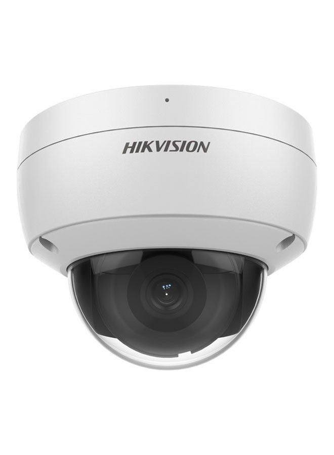 HIKVISION 8 MP AcuSense Built-in Mic Vandal Fixed Dome Network Camera, 2.8mm Fixed Lens, H.265+ Compression, Up to 30m IR Range, 120 dB True WDR, Support MicroSD, IP67 / IK10 Protection, White | DS-2CD2183G2-IU 
