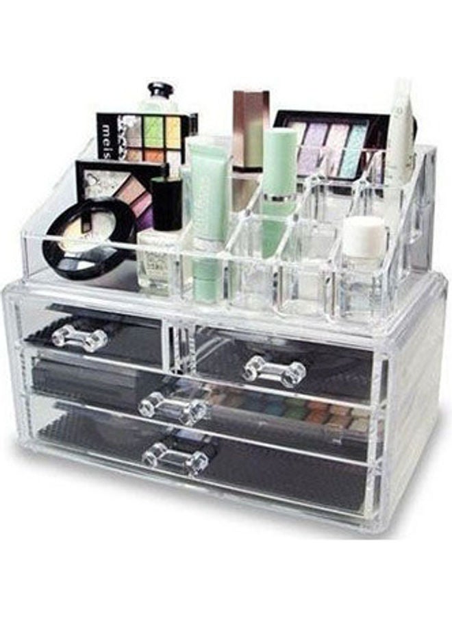 Cosmetic Makeup Organizer Box - 4 Drawers Clear - Image 1