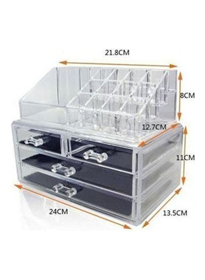 Cosmetic Makeup Organizer Box - 4 Drawers Clear - Image 2