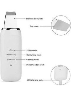 Ultrasonic Skin Scrubber For Blackhead Face Lifting White