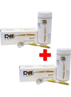 ZGTS Titanium Needles Derma Roller - 2 Pcs Gold 1,5 